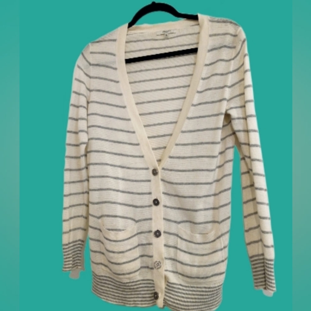 MADWELL Striped Cardigan sz M